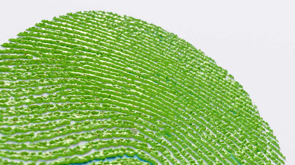An image of a 3D fingerprint render